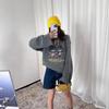 Mohair Blend Long Sleeve Sweater - Mushroom Pattern with Two Bears Design