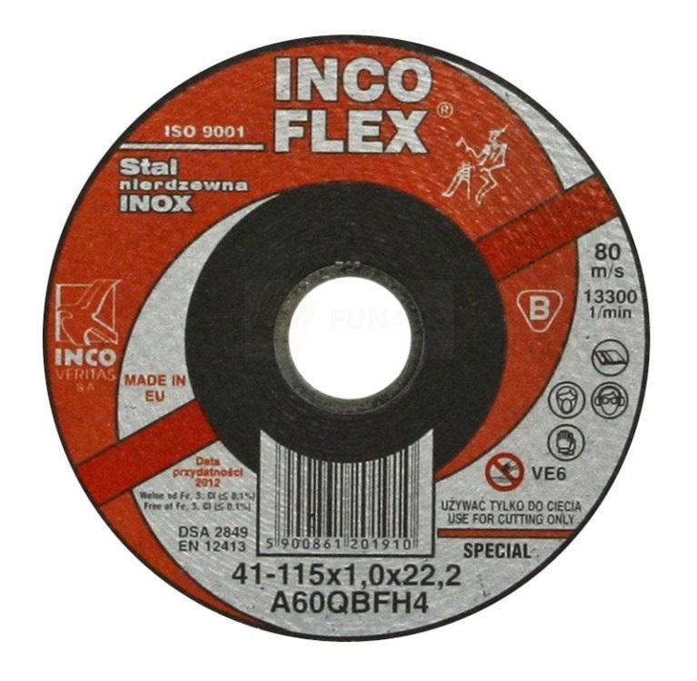 FLAT INOX DISC T1A 115*1.0*22 - T1A 115 1 IN