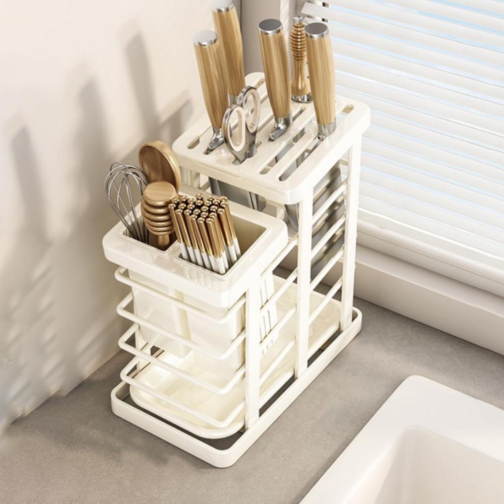 Space Saving Countertop Cutter Holder Carbon Steel Chopstick Tube Modern Cutlery Holder Restaurant