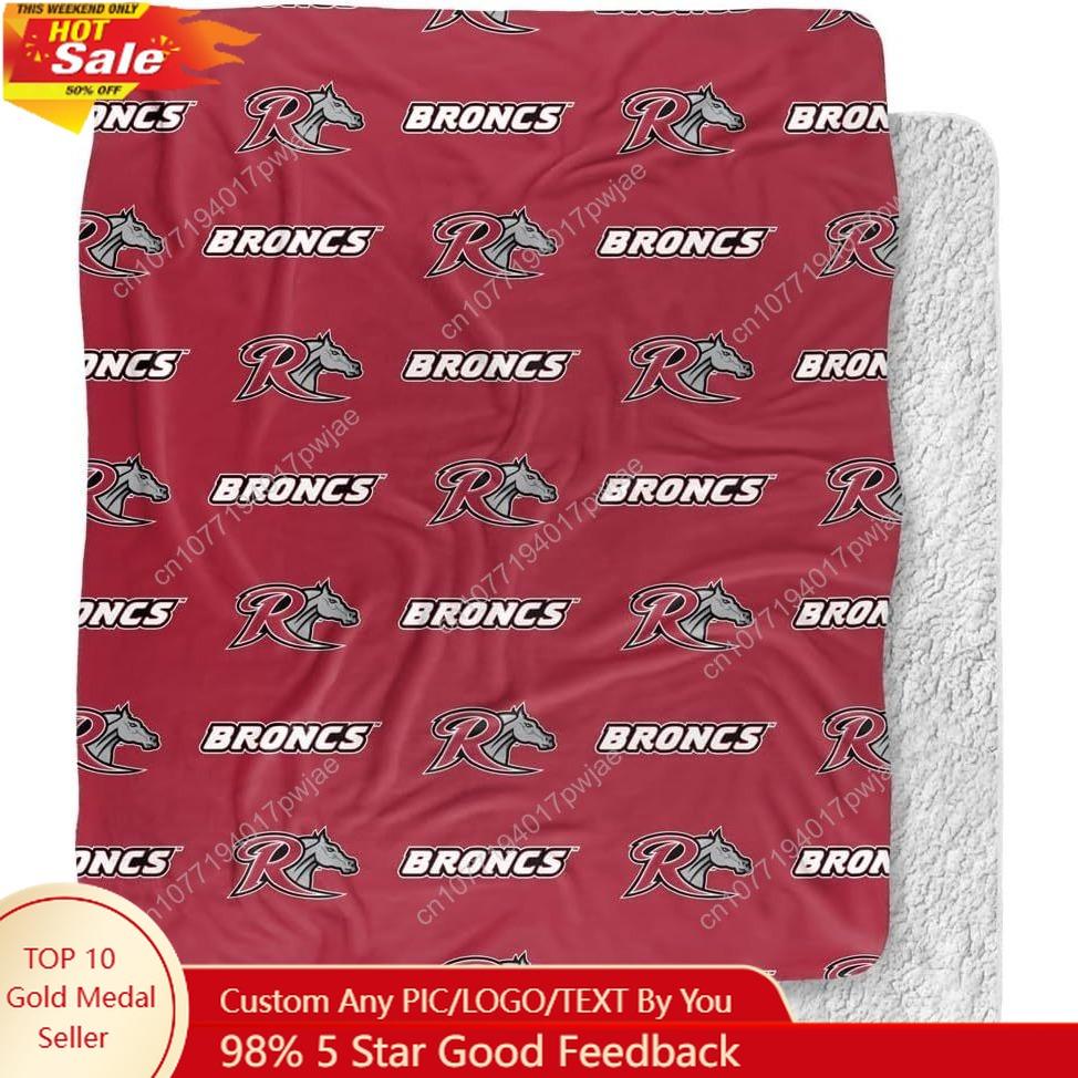 Rider University Blanket Logo Pattern Silky Touch Sherpa Back Super Soft Throw Blanket Custom blankets