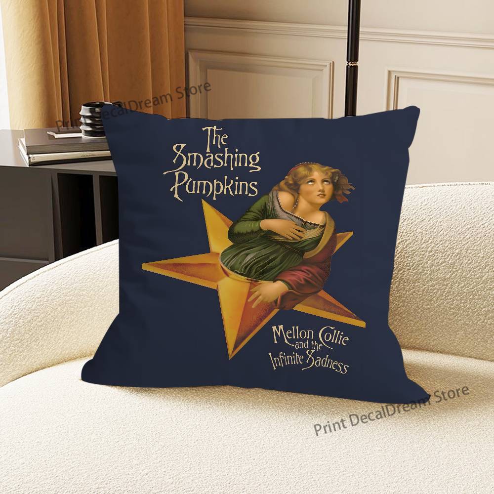 S-Smashing Pumpkins Band Pillow Case For Sofa Decor Car Office Room Printing Cushion Cover Decorations and Protector