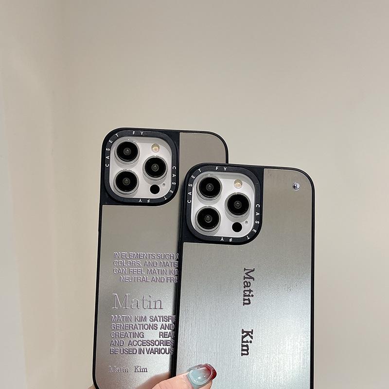 "Корейский джинсовый противоударный чехол для Apple iPhone 12-16 Pro Max, модный зеркальный дизайн."