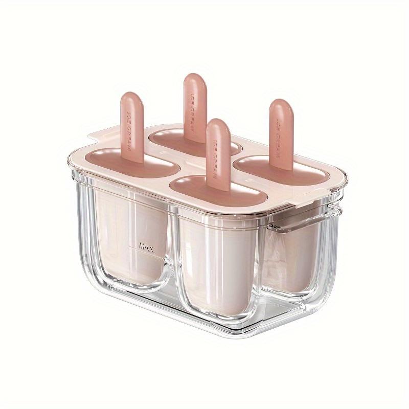 1PC Easy Release Popsicle Machine Leak-proof Cover Freeze Safe for Juice and Fruit Making 4 Homemade Popsicle Moulds