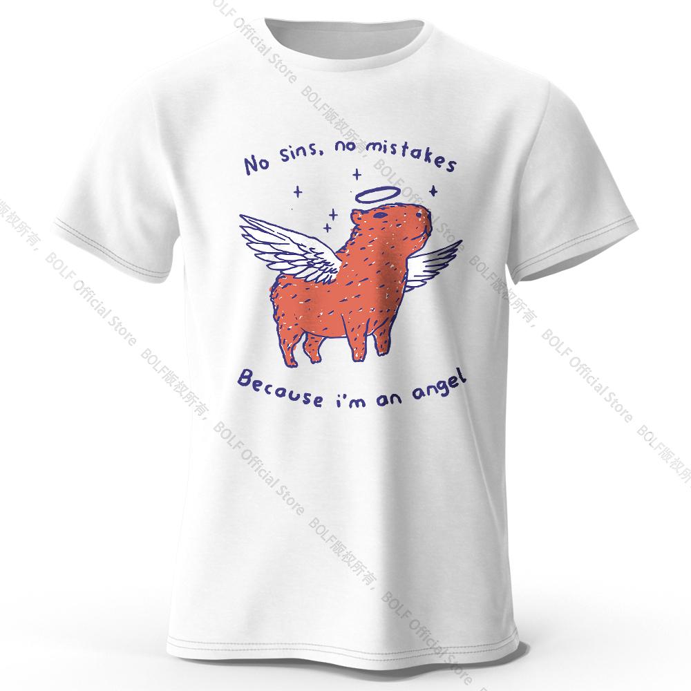 Мужская футболка с принтом «Я ангел», 100% хлопок, свободные футболки с графическим слоганом для женщин, летние топы, городская уличная одежда