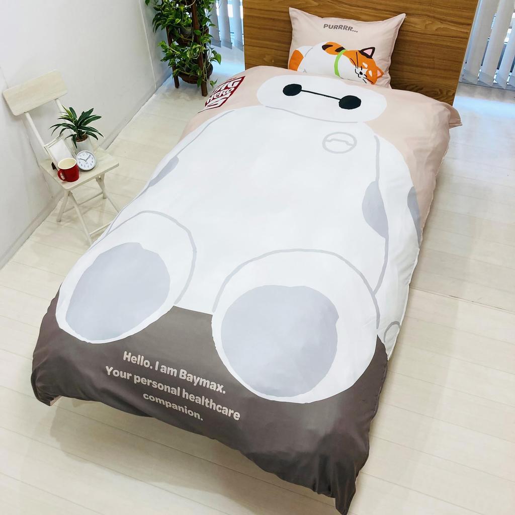 Комплект пододеяльника MORIPiLO Disney Mochi Пододеяльник и Мягкая Персиковая Кожа Односпальный Размер 150x210см Белый Милый Постельный Комплект Персонаж Диснея Подушка Моришита