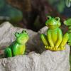 Mini Garden Frog Ornament Resin Micro Landscape Decoration Animal Statue Frog Figurines  Patio