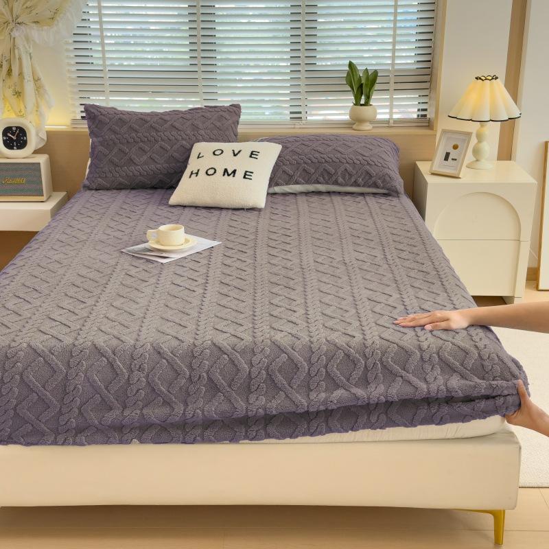 2025Новая Утолщенная Теплая Простыня Одно Предметная Осенне-Зимняя Простыня из Кораллового Флиса Тафтовая Защита Матраса