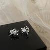 Bow Micro-Inlaid Zircon Earrings Female Niche Design Sense Sweet And Cute Simple Personality Versatile Earrings