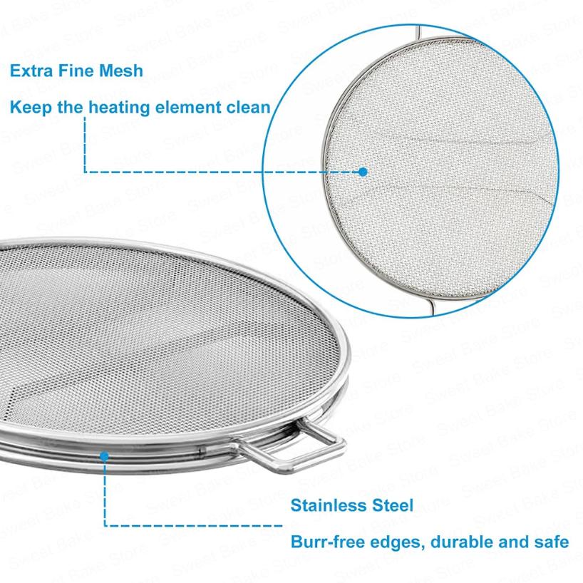 2Pc Reuse Stainless Steel Air Fryer Fine Mesh Splatter Shield for Ninja Foodi Smart XL Pro 7-in-1 Indoor Grill IG600/IG601/IG651
