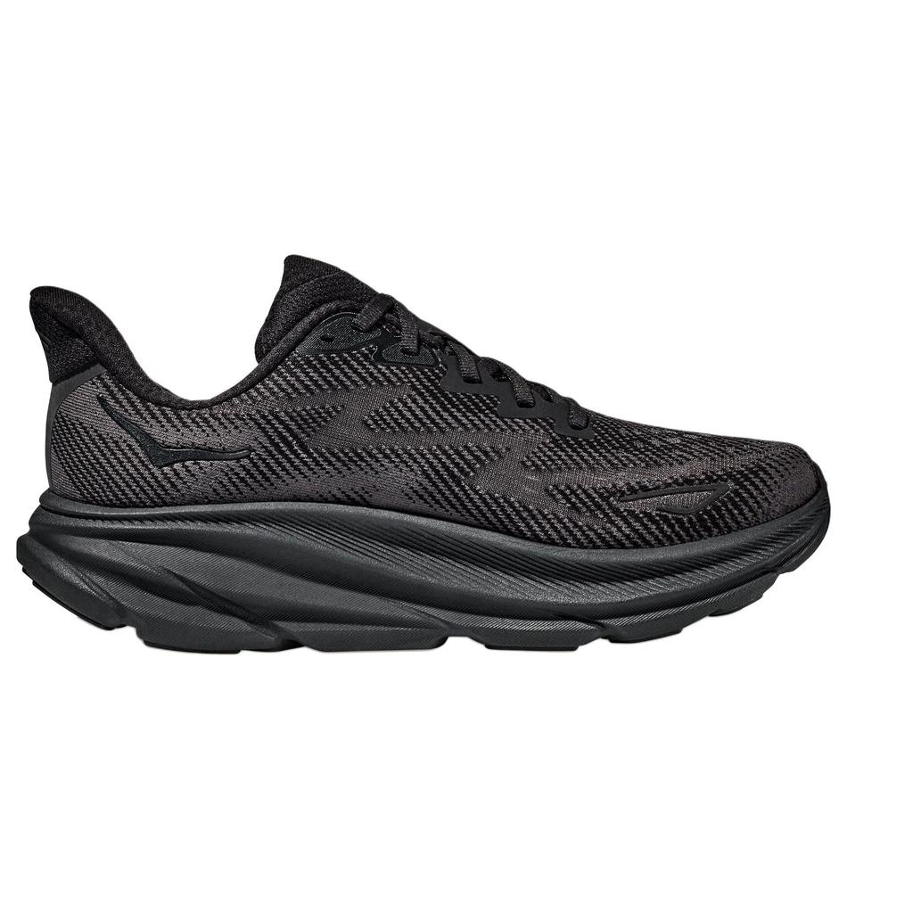 Hoka One One Clifton 9 Широкие Амортизация с Отскоком Ткань Низкие Кроссовки для Марафонской Тренировки Бега Женские Черный 1132211-BBLC