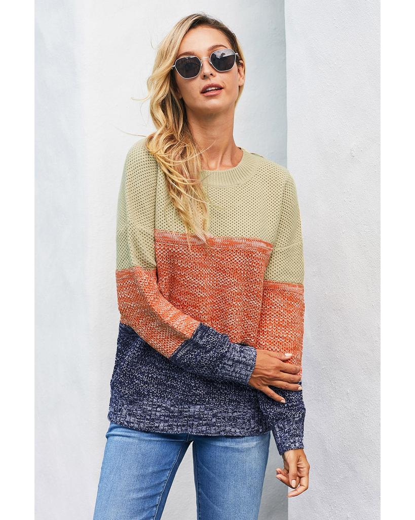 Azura Exchange Netted Texture Pullover Sweater