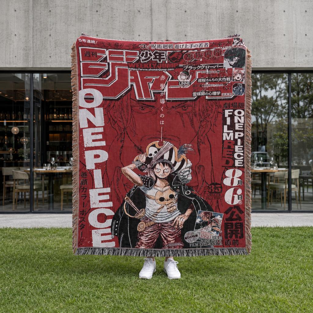 Custom Size Anime Woven Blanket Soft Home Cover Blanket for Couch Bed and Chair
