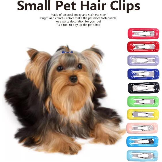 AYNEFY Small Pet Hair Clips,50Pcs Small Pet Hair Barrettes Small Pet Grooming Colored Hairpin Metal Snap Hair Clips for Bunny Chinchilla Guinea Pig