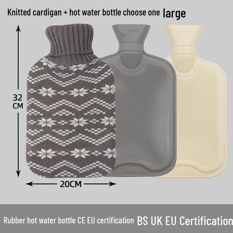 Explosion-Proof Hot Water Bottle: Rubber Design for Stomach and Feet, Long-Lasting Warmth