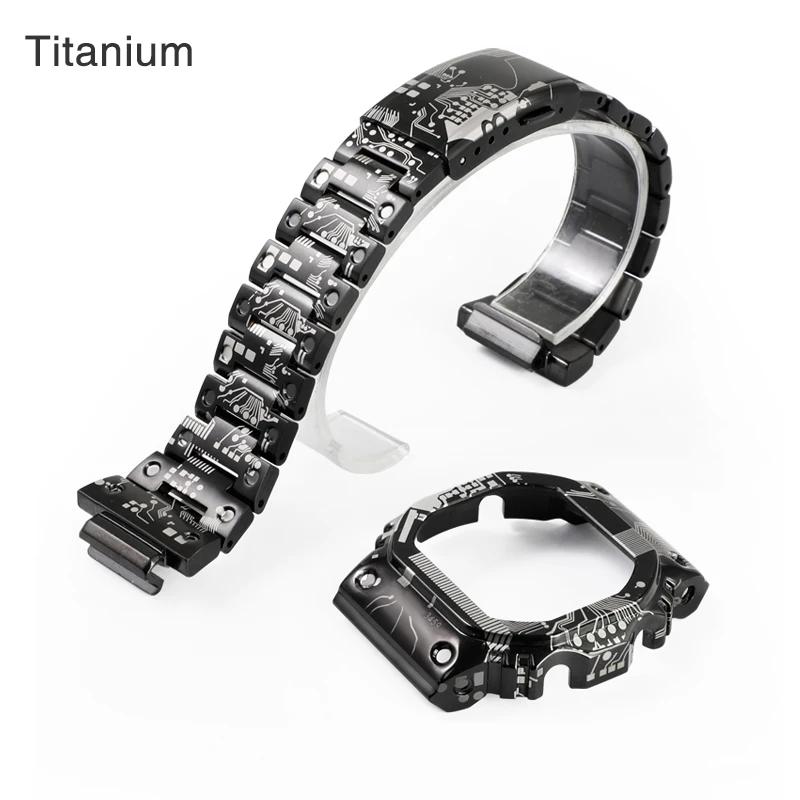 Модификационный комплект из титана и нержавеющей стали для часов Casio G-SHOCK DW5600 GW-M5610 GWB5600 GMW-B5000 Металлический корпус Ремешок Замена ремешка