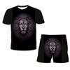 Король Лев с 3D принтом, летняя мужская футболка с круглым вырезом, комплект, повседневная футболка, шорты, комплект из 2 предметов, пуловер большого размера, спортивный костюм, трендовая мужская одежда