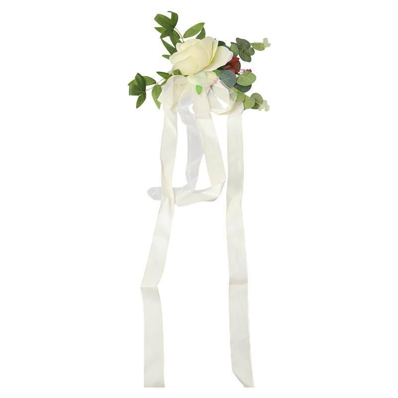 1 шт., цветок розы на стул для церкви, автомобиля, деревенская свадьба, искусственный цветок, свадебные принадлежности, пояса, узел, элегантный, 46x27 см