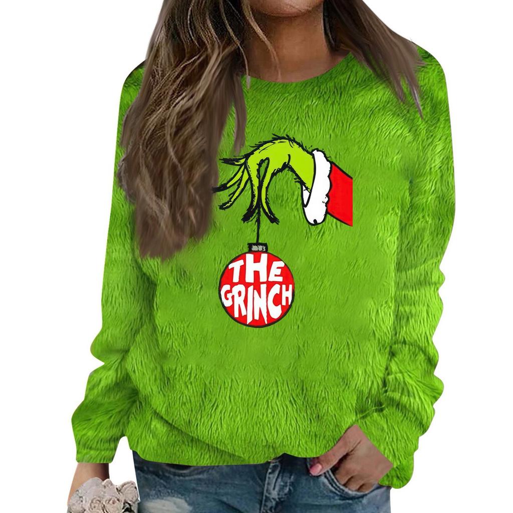 Толстовка большого размера для женщин с круглым вырезом и принтом, с длинным рукавом, рубашки, толстовка