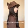 Винтажный замшевый берет с кошачьими ушками женский осенне-зимний для маленького лица восьмиугольная шляпа универсальная шляпа художника модный коричневый