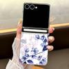 Магнитная защита шарнира Прозрачный чехол Для Samsung Galaxy Z Flip 7 FE 6 5 Flip7 Flip6 Flip5 5G Элегантный 3D Цветочный Жесткий ПК Задняя крышка