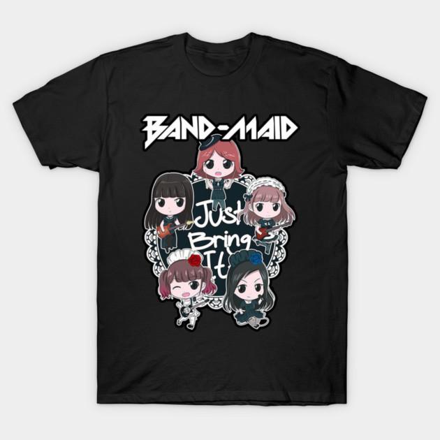 BAND MAID Графическая футболка унисекс в стиле чиби ретро рок Y2k 100% Хлопок 2026 лето Новая футболка с круглым вырезом с коротким рукавом Мерч группы