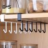3/6Pcs Shelf Mug Hanger Storage Hooks Simple Installation Under-Cabinet Coffee Mug Holder Kitchen Utensils Organizer
