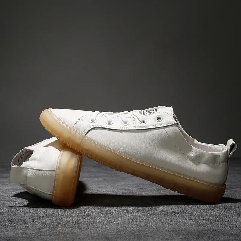 100% натуральная кожаная обувь, мужские кроссовки, модный бренд, повседневная обувь для молодых мужчин, плоская мужская обувь, белая термопластичная телячья кожа, нескользящая