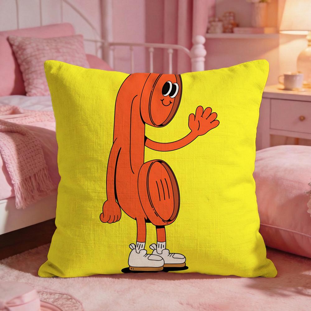 ArtCartoon Big EyesS Cushion Cover Premium Comfort Reversible Pillow Cove Two in One Design for Any Room  Car Interior
