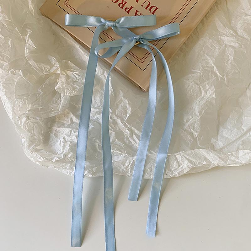 Заколка для волос в виде банта из ленты в корейском стиле, длинная заколка с кисточками, милый головной убор для женщин и девочек, модные аксессуары для волос для вечеринок