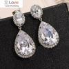Luxury Design Elegant Women Drop Earrings for Noble Party Top Quality Water-drop-shaped Jewelry for Wedding Engagement