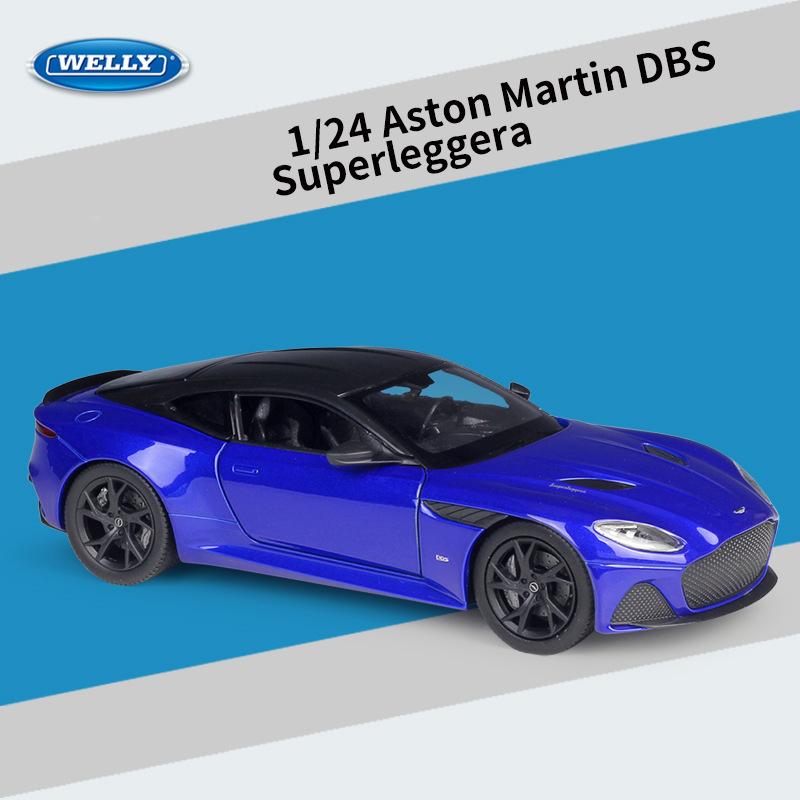 Масштаб 1/24 WELLY Aston Martin DBS Superleggera, модель автомобиля из сплава, литье под давлением, металлические игрушечные транспортные средства, модель автомобиля, коллекция высокой имитации, детские подарки