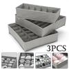 3Pcs Storage Drawer Organiser Storage Box Tidy Socks Bra Ties Draw Divider Underwear Box