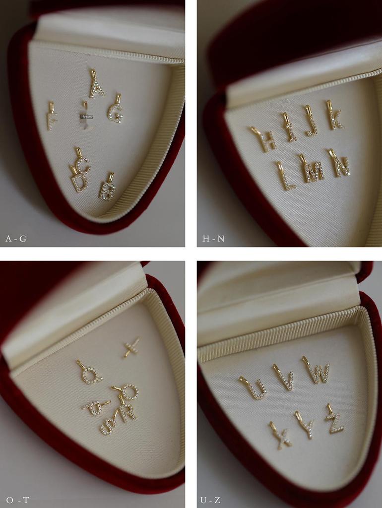 Настраиваемая подвеска-кулон с инициалом из стерлингового серебра S925 и с покрытием из 14-каратного золота - Милый мини-набор для пары для DIY