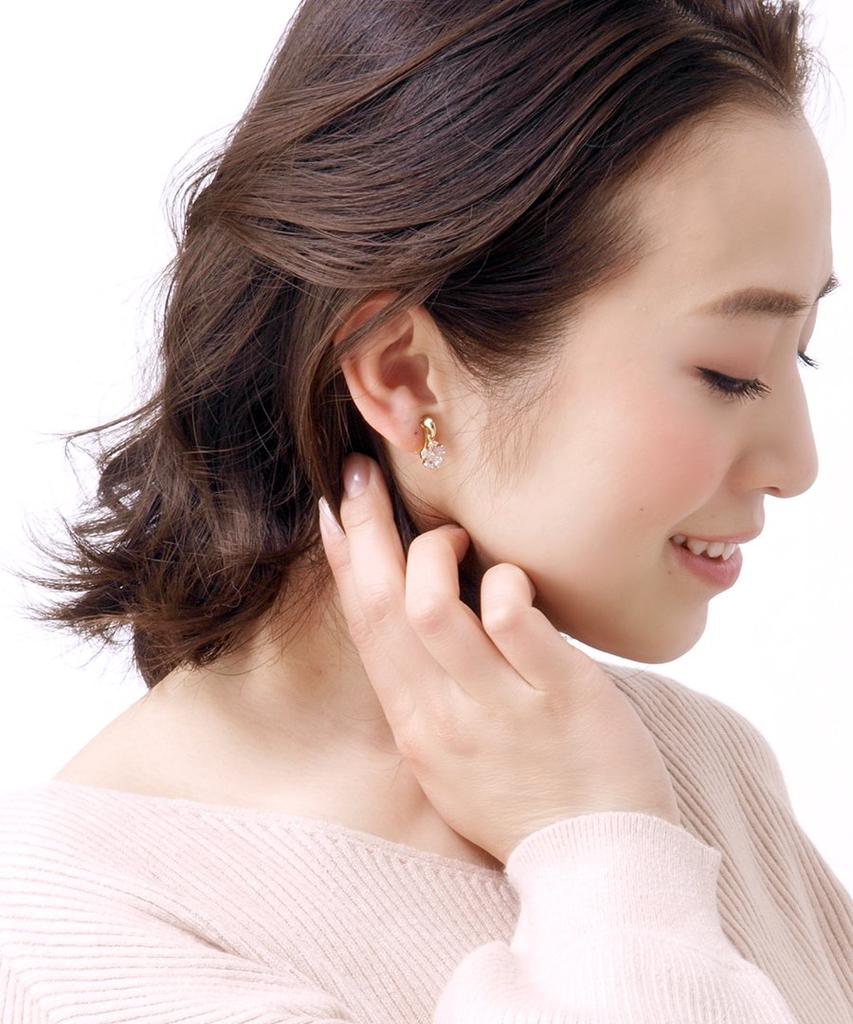 Серьги-цветы VINGTAINE Цветок Кубический цирконий CZ Золото [Vantaine] E2-2-G