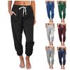 Women's Solid Color Casual Joggers Lightweight Sweatpants Zipper Pockets Athletic Workout Pants
