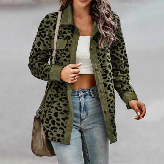 Женская тонкая рубашка на весну и осень, пальто с лацканами и длинными рукавами, однобортный леопардовый лоскутный цвет, свободная куртка, верхняя одежда