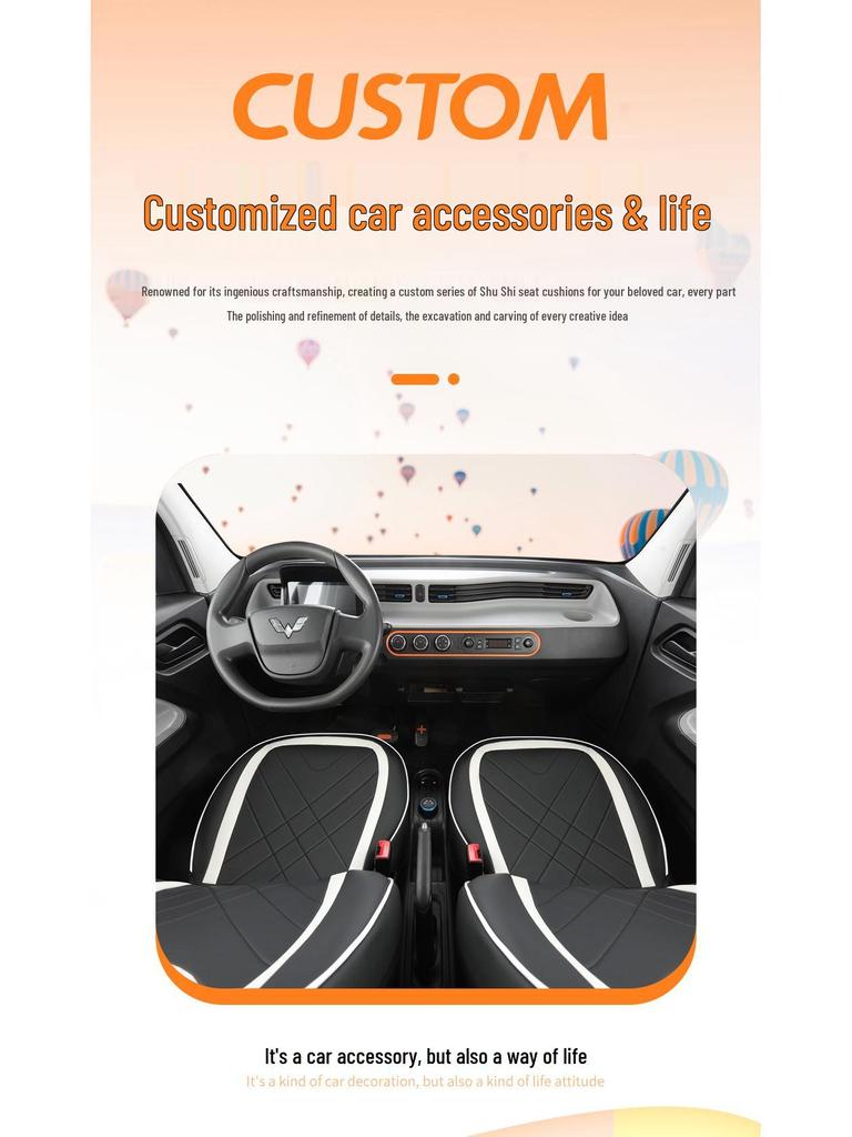 Wuling Hongguang Mini Macaron Full Leather Cartoon Seat Cover for MINIEV