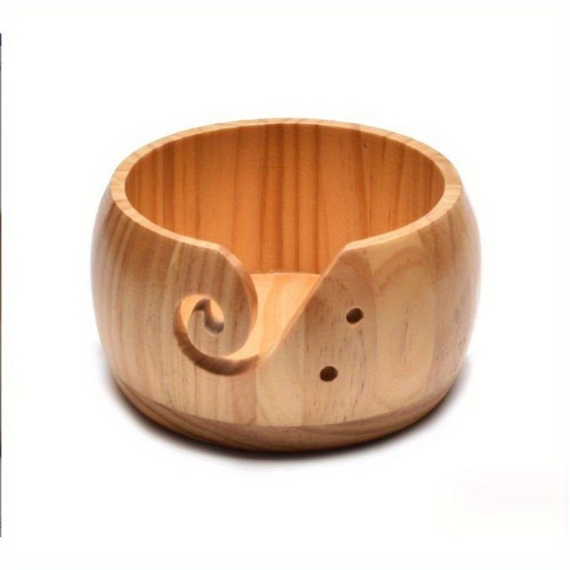 Деревянная миска для хранения пряжи, держатель для пряжи для вязания крючком, органайзер для шерстяной пряжи для вязания, миски с отверстием, хранение принадлежностей для рукоделия