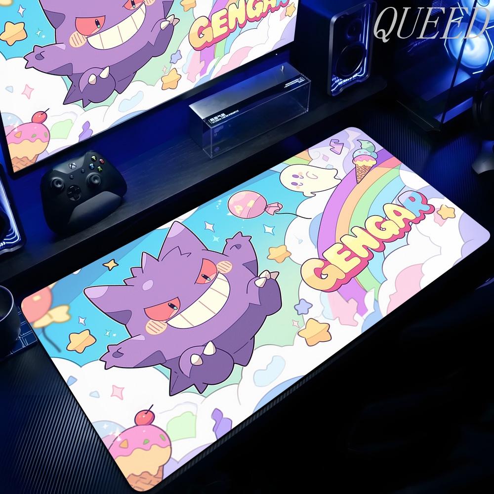 New Anime Gengar Mousepad Laptop PC P-pokemon Game Keyboard Mat XXL Extend Desk Mat HD Kawaii Non-slip Rubber Mousepad