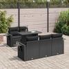 VidaXL Garden Lounge Set 6 Pcs with Cushions Black Wicker 3326406