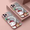Чехол для телефона Merry Christmas Tree Snowman Print для iPhone 16 15 Pro Max 14 13 Pro 12 11 8 7 для MagSafe Magnetic Shockproof Soft Edge Clear Matte Cover