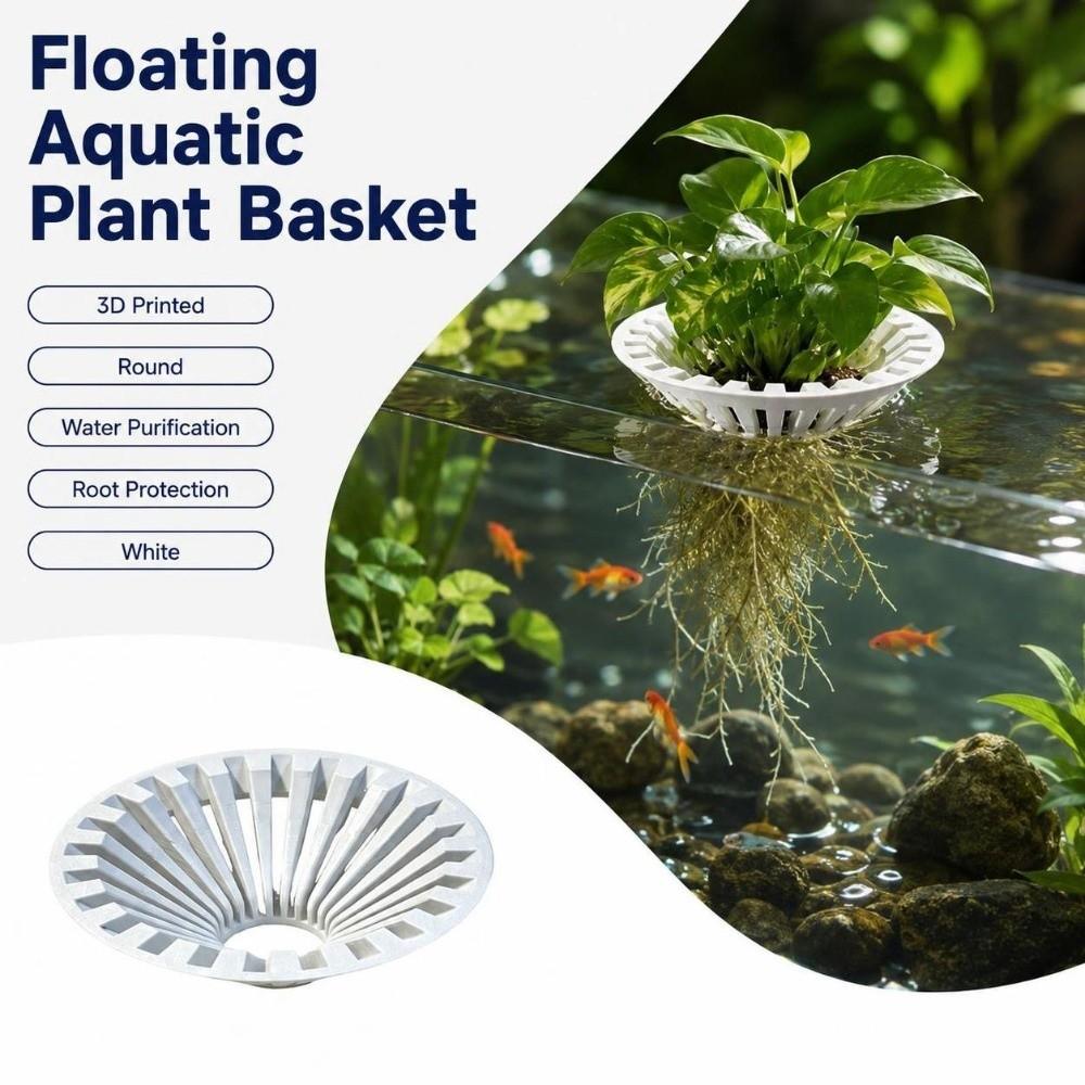 3D Printed Floating Colonization Basket Round Hydroponic Planting Basket Aquatic Environment