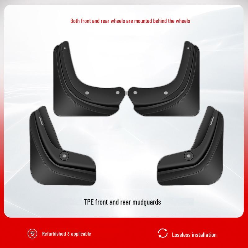 Совместимый подкрылок крыла Tesla Model Y и Model 3 Facelift - Скрытая мягкая резина TPE