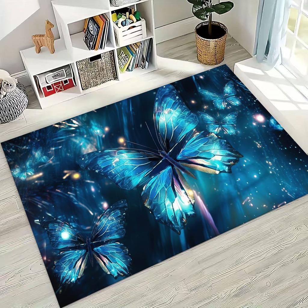 27 Style Dream Butterfly Flower Cartoon Rug for Bedroom Living Room Sofa Home Doormat Decor,Large Kids Play Non-slip Floor Mat