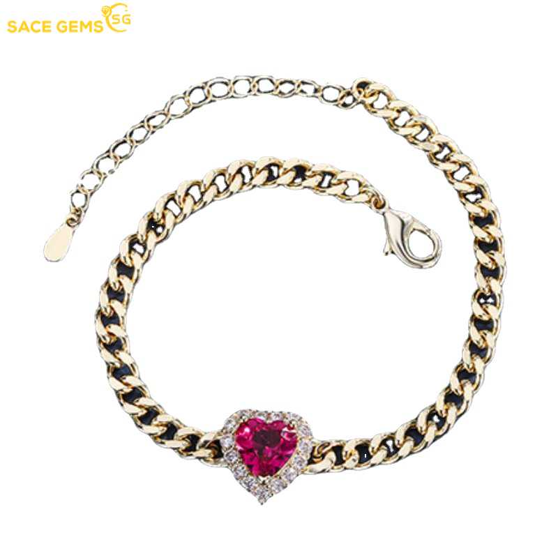 Sace Gems Классический браслет из медного сплава в форме сердца 8*8 мм с цирконом — стильный и изысканный свадебный подарок для подруг