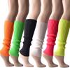 Women's Winter Warm Socks Neon Knitted Leg Warmers Ribbed Bright Color Footless Socks Leg Warmers Multicolor One Size