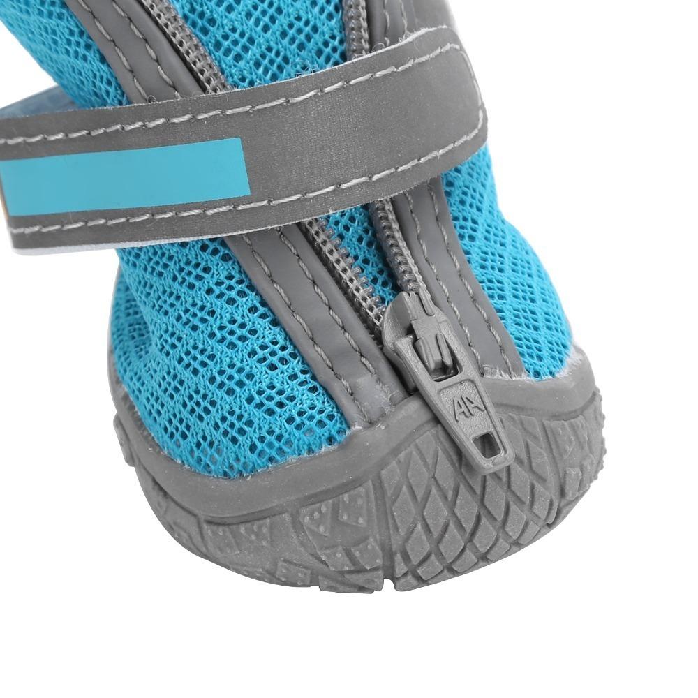 4pcs Mesh Holes Dog Booties Non Slip Sole Puppy Shoes Ventilated Pet Footwear Daily Wear