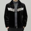 New Winter Imitation Mink Fur Jacket Men's Lapel Casual Fashion Thickened Warm Gold Mink Velvet Jacket