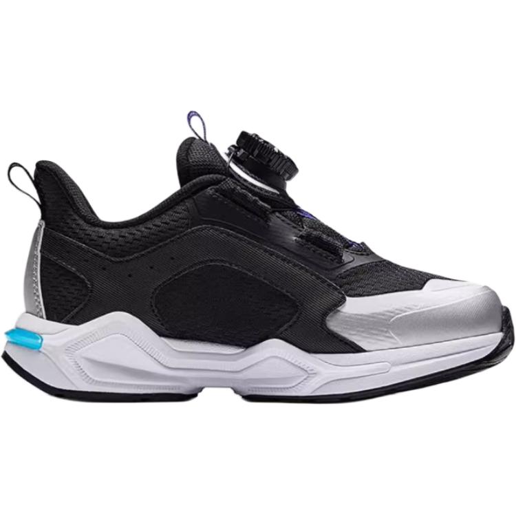 Anta Kids Bow Speed Comfortable Non-Slip Wear-Resistant Rebound Low-Top Running Shoes Kids Sneaker Black Silver Blue 312449907-3