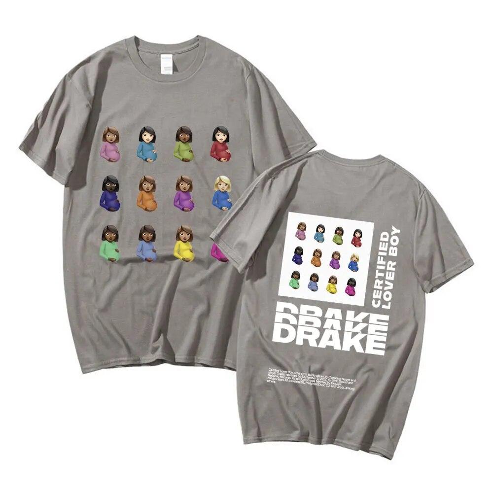 Рэпер Дрейк, новая футболка большого размера, сертифицированная футболка для мальчиков с принтом альбома Lover Boy, унисекс, повседневные забавные футболки в стиле хип-хоп, уличная одежда унисекс